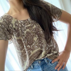 SOLD Michael Kors Flutter Sleeve Top with Paisley Print